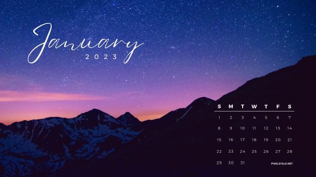 New January Calendar 2023 Wallpaper.