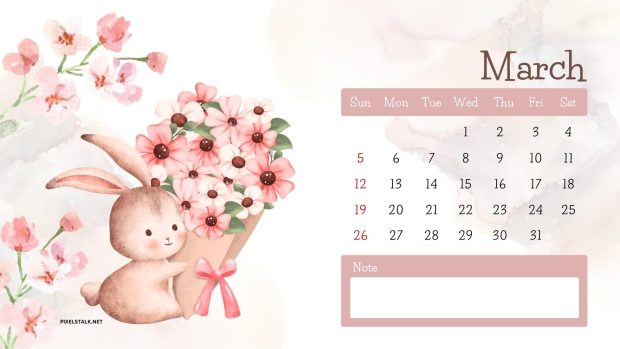 New March 2023 Calendar Background.