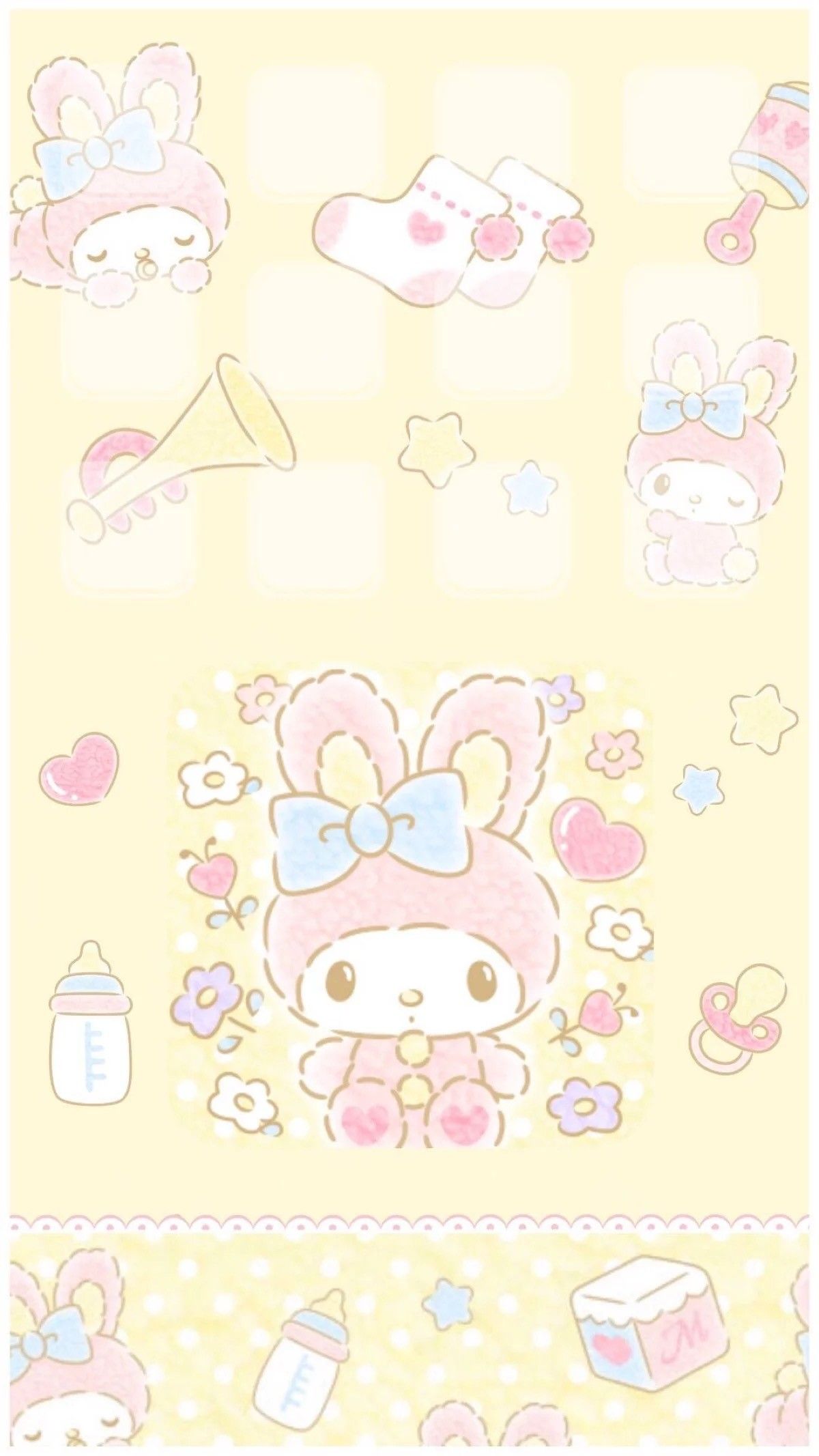 Download Cute My Melody Pink Bunny Ears Wallpaper  Wallpaperscom