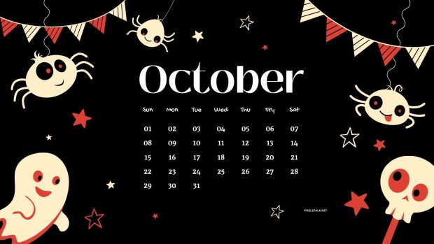 New October 2023 Calendar Wallpaper.