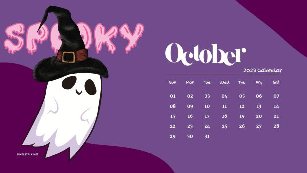 October 2023 Calendar Desktop Wallpaper.