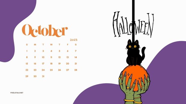 October 2023 Calendar Desktop Wallpaper.