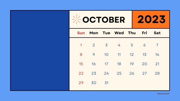 October 2023 Calendar Desktop Wallpaper Colorful (1).