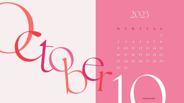 October 2023 Calendar Desktop Wallpaper Colorful (3).