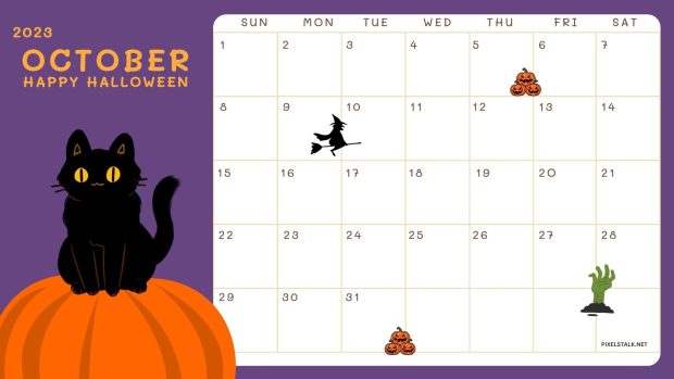 October 2023 Calendar Wallpaper HD.