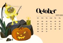 October 2023 Calendar Wide Screen Backgrounds.