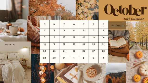 October 2023 Calendar Wide Screen Wallpaper HD.