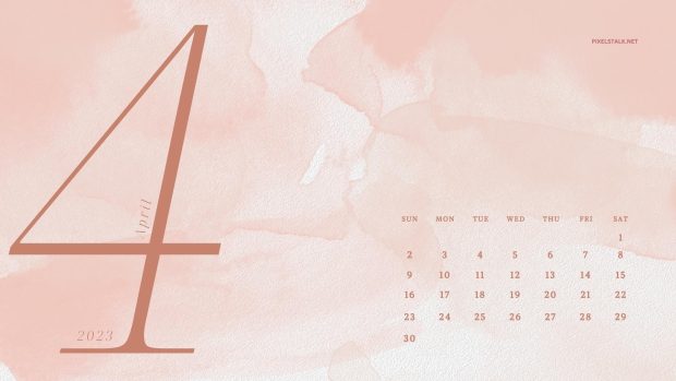 Pink April 2023 Calendar Wallpaper HD.