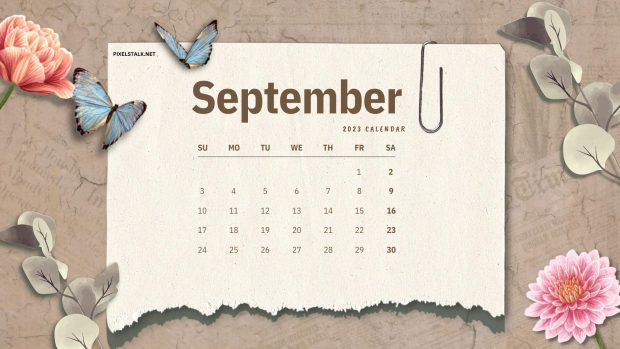 Retro September 2023 Calendar Background.
