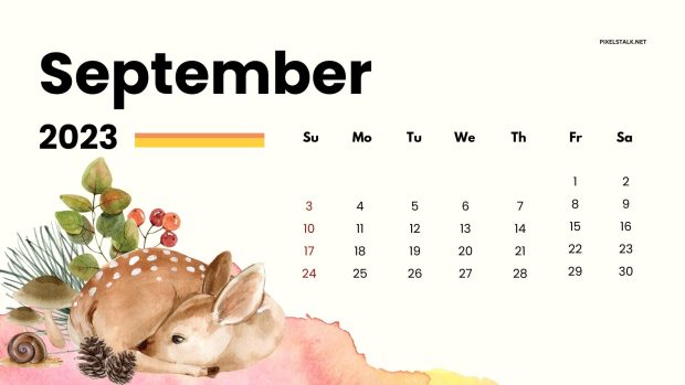September 2023 Calendar Desktop Wallpaper.