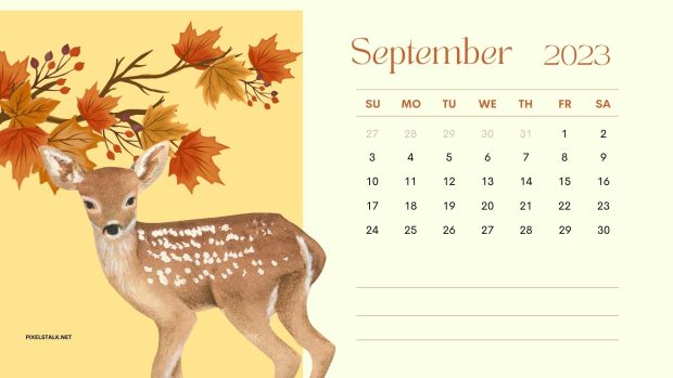 September 2023 Calendar HD Wallpaper Free download.