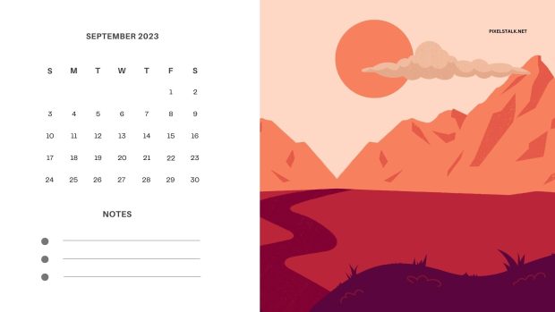 September 2023 Calendar Wallpaper HD 1080p.