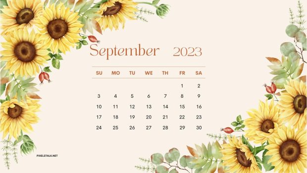 September 2023 Calendar Wide Screen Wallpaper HD.