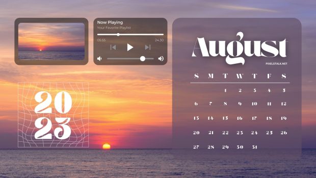 Summer August 2023 Calendar Wallpaper HD.