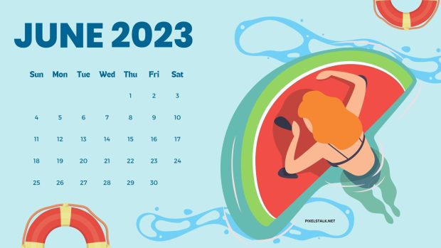 Summer June 2023 Calendar Wallpaper HD.