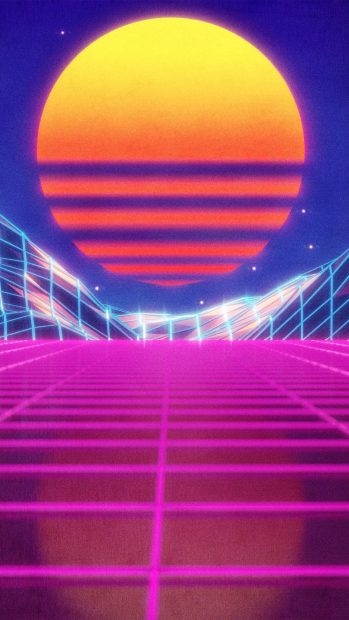 Sun 80s Retro Background HD.