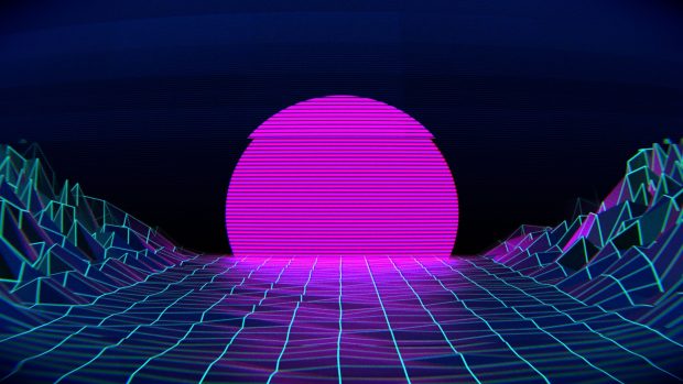 Sun Vaporwave Aesthetic Background.