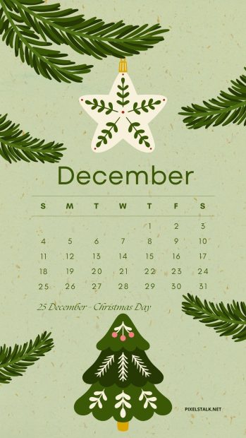 The latest December 2022 Calendar Phone Background.