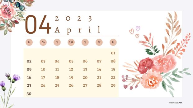 Wallpaper April 2023 Calendar.