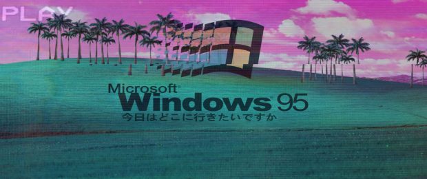 Windows Vaporwave Aesthetic Background.