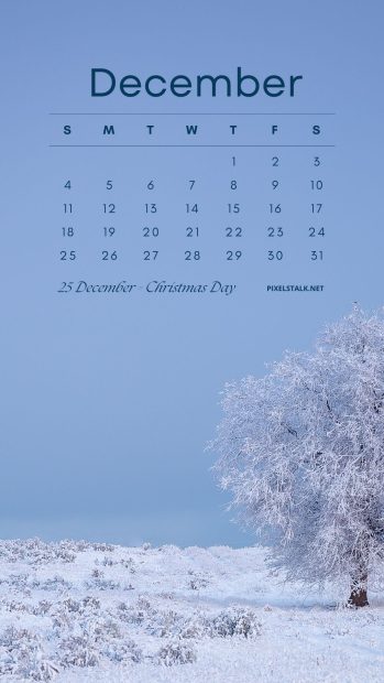 Winter December 2022 Calendar Phone HD Wallpaper.