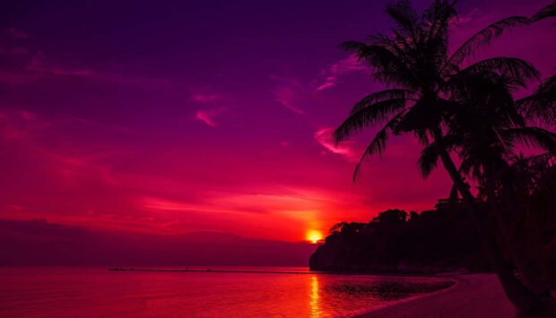 A Purple Sunset Desktop Wallpaper 1080p.