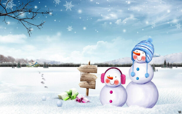 A Snowy Greeting Wallpaper for PC.