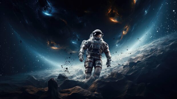 A Solitary astronaut Space Wallpaper HD Free download.
