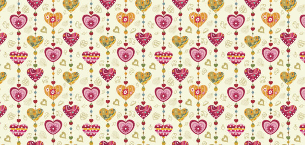 Aesthetic Heart Beads Wallpaper.