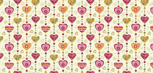 Aesthetic Heart Beads Wallpaper.