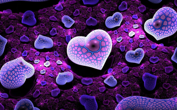 Aesthetic Heart Purple Wallpaper.