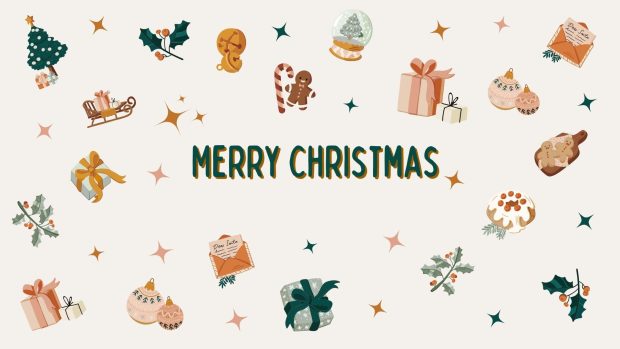 Aesthetic Merry Christmas  Wallpaper HD.