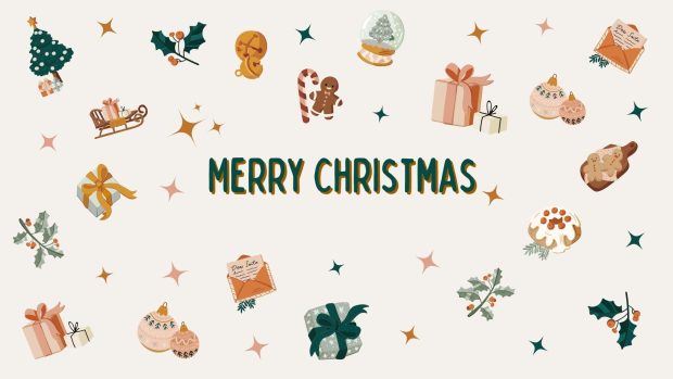 Aesthetic Merry Christmas Wallpaper HD.