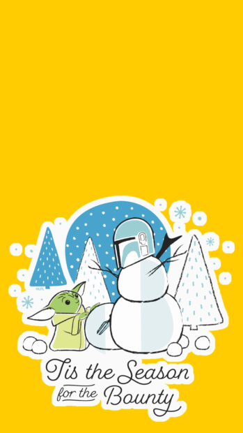 Baby Yoda Christmas Snowman Wallpaper Phone.