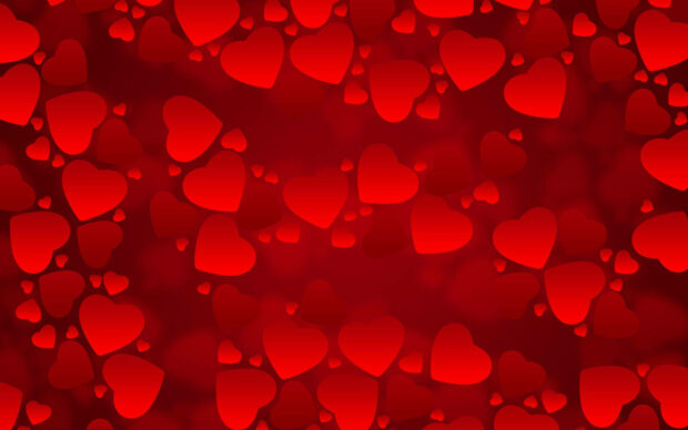 Basic Bright Red Hearts Wallpaper.