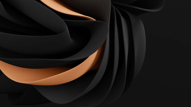 Black And Orange 3D Fabric Abstract Desktop Wallpaper HD.