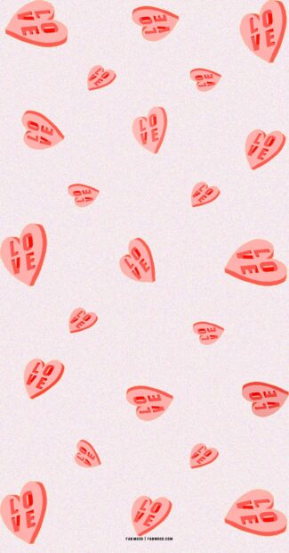 Candy Heart Love YOU Valentines Day Wallpaper.