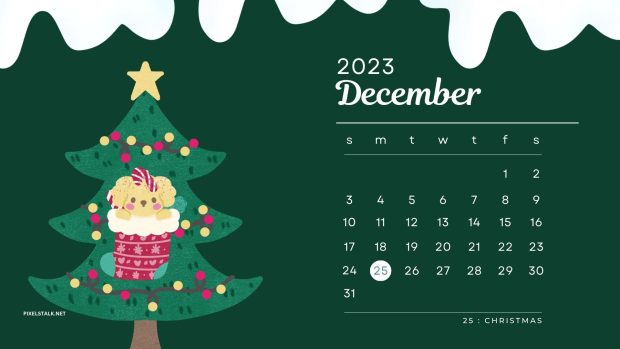 Christmas December 2023 Calendar Backgrounds HD.