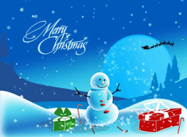 Christmas Snowman Gift Boxes Background.
