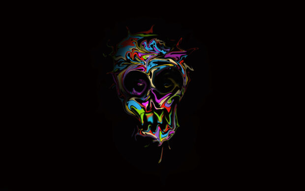 Colorful Creative Skull Paint Background.