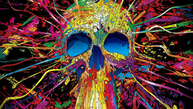 Colorful Doodle Skull Wallpaper for Destkop.