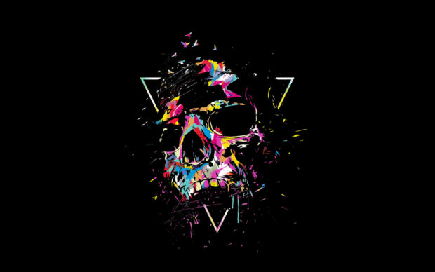 Colorful Gangster Skull Wallpaper.