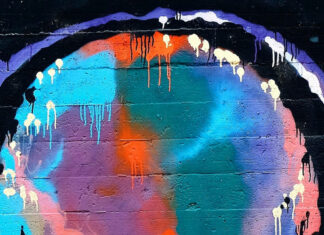Colorful Skull Graffiti Iphone Wallpaper.
