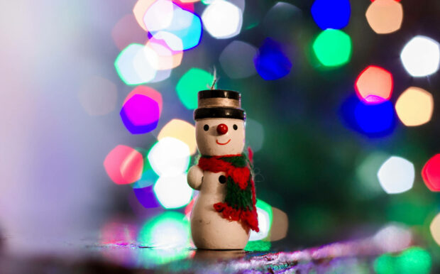 Colorful Snowman Toy Wallpaper.