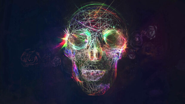 Colorful skull background.