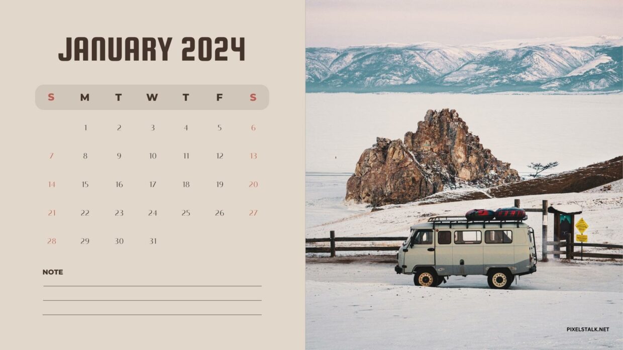 January 2024 Calendar Wallpapers HD - PixelsTalk
