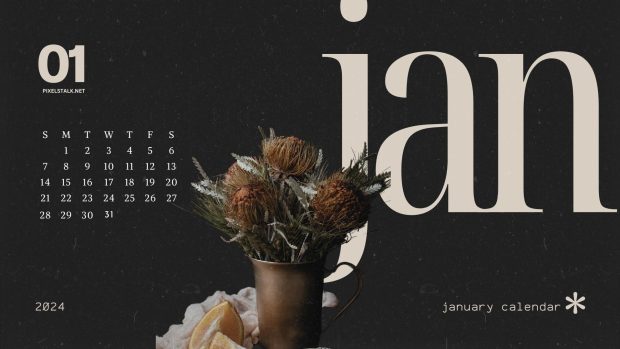 Cool January 2024 Calendar Backgrounds HD.