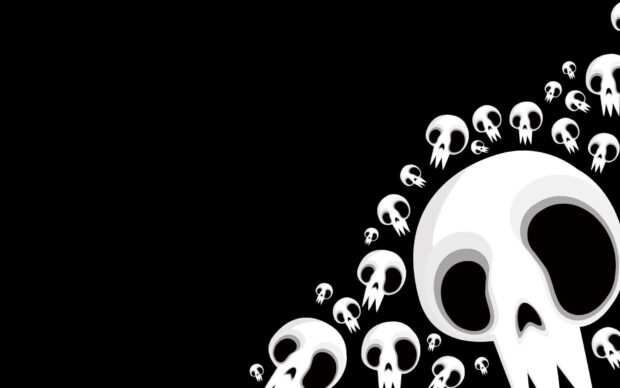 Crazy Skull Skeletons Black And White Wallpaper.