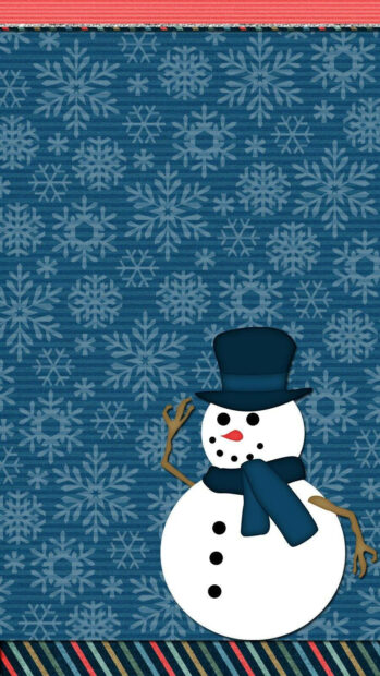 Cute Snow Man Iphone Background Wallpaper.