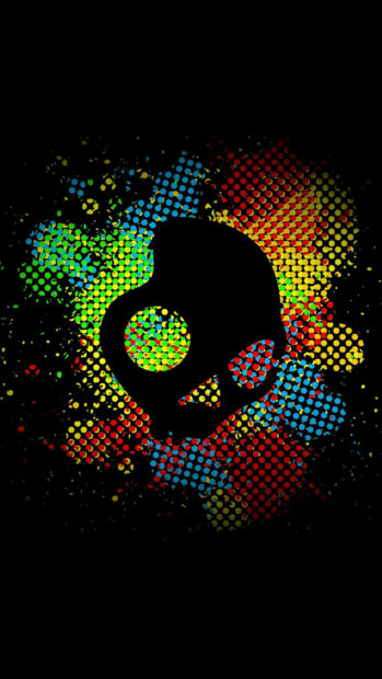 Dark Android Colorful Skull Art Wallpaper.